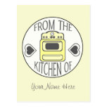 Recipe Postcard - Retro Yellow Stove