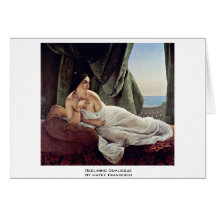 Reclining Odalisque By Hayez Francesco Greeting Cards