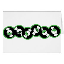 Record Row Green Greeting Card