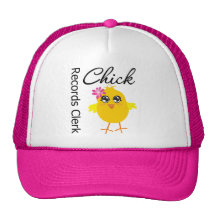Records Clerk Chick Trucker Hats