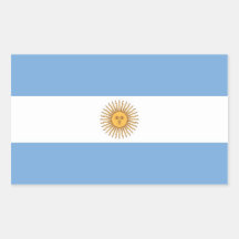 Rectangle sticker with Flag of  Argentina