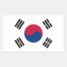 Rectangle sticker with Flag of South Korea