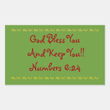 Rectangular sticker "God bless You!"