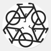 Recycle Bicycle Logo Symbol Round Sticker