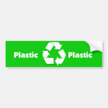 Recycle bin labels for plastic &  recycle symbol. bumper stickers