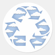 Recycle Clouds Round Stickers