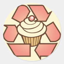 Recycle Cupcakes! Round Stickers