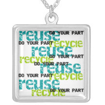 Recycle Do  Your Part T-shirts and Gifts Necklaces