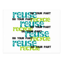 Recycle Do Your Part T shirts and Gifts Post Cards