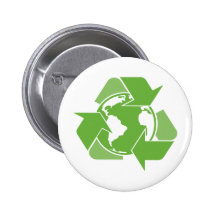 Recycle Earth Green Pinback Button