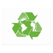 Recycle Earth Green Postcard