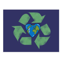 Recycle Earth Heart Postcard