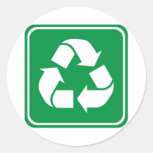 Recycle Highway Sign Round Stickers