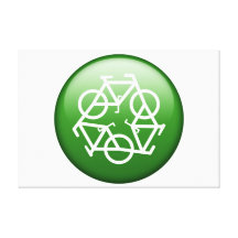 Recycle Logo w/ Bicycles Canvas Print