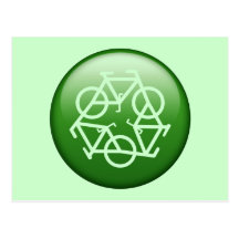 Recycle Logo w/ Bicycles Postcard