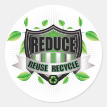 Recycle Shield Round Stickers