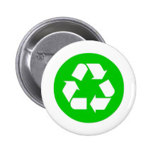 Recycle Symbol - Reduce, Reuse, Recycle Pinback Buttons