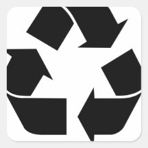 Recycle Symbol Square Stickers