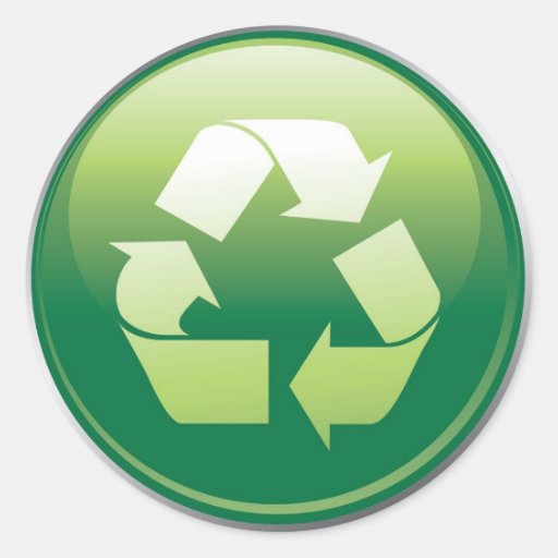 Recycle symbol sticker