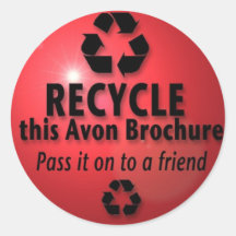 RECYCLE THIS BROCHURE ROUND STICKER