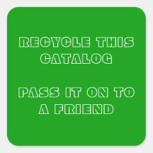 Recycle this catalogue square sticker