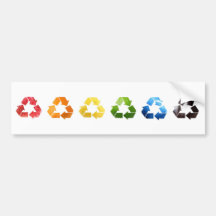 Recycling Fruit and Veggies Rainbow Bumper Sticker