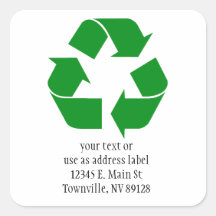 Recycling Symbol - Green Sticker