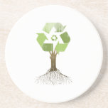 RECYCLING TREE Faded.png Beverage Coaster