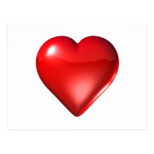 Red 3D Heart Postcard