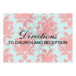 red and aqua lovely formal damask business card