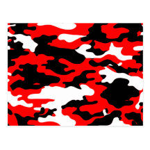 RED AND BLACK CAMO POST CARD