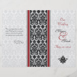Red and Black Damask Wedding Program Flyer