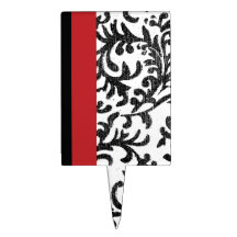 Red and Black Floral Damask