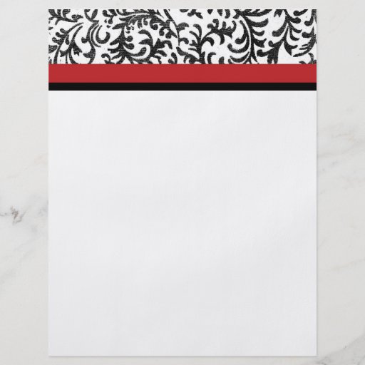 Red and Black Floral Damask Pattern Full Color Flyer