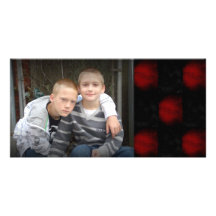Red and Black Goth chequered photocard Photo Card