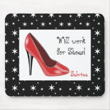 Red and Black High Heel Mouse Pad