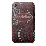 Red and Black Iphone4s case floral Case-Mate iPhone 3 Case