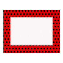 Red and Black Polka Dot Pattern. Spotty. Post Card