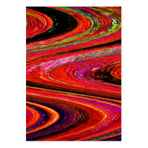 Red and Black Swirls Business Card
