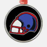 red and blue football helmet graphic christmas tree ornaments
