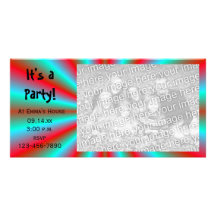 Red and Blue Star Party Invitation Photo Card