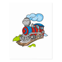 Red and Blue Train Tshirts and Gifts Post Card