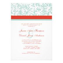 Red and Blue Wedding Invitation