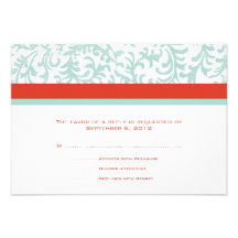 Red and Blue Wedding Invitation RSVP
