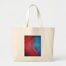 Red and Blue with Gold Philip Bowman Abstract Art Canvas Bag