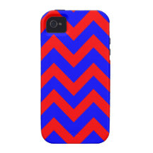 Red and Blue Zig Zags Case-Mate iPhone 4 Cover