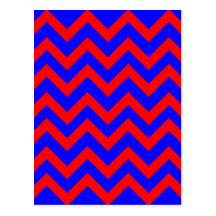 Red and Blue Zig Zags Postcard