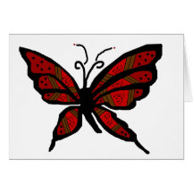 Red and Brown butterfly blank card
