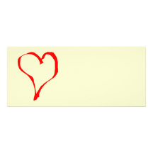 Red and Cream Love Heart Design. Invitation