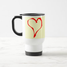 Red and Cream Love Heart Design. Mug